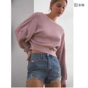 Urban Outfitters Out from Under Luciana Waffle Knit Long Sleeve Top Sz small